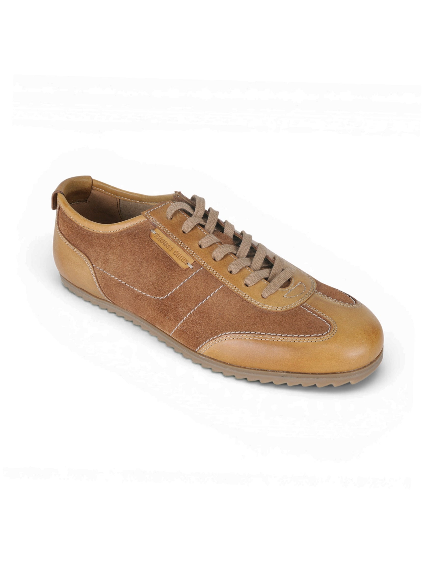 PICKTON Tan Suede Sneakers | Premium European  Styling Lace-Up Shoes |TC-2647TN