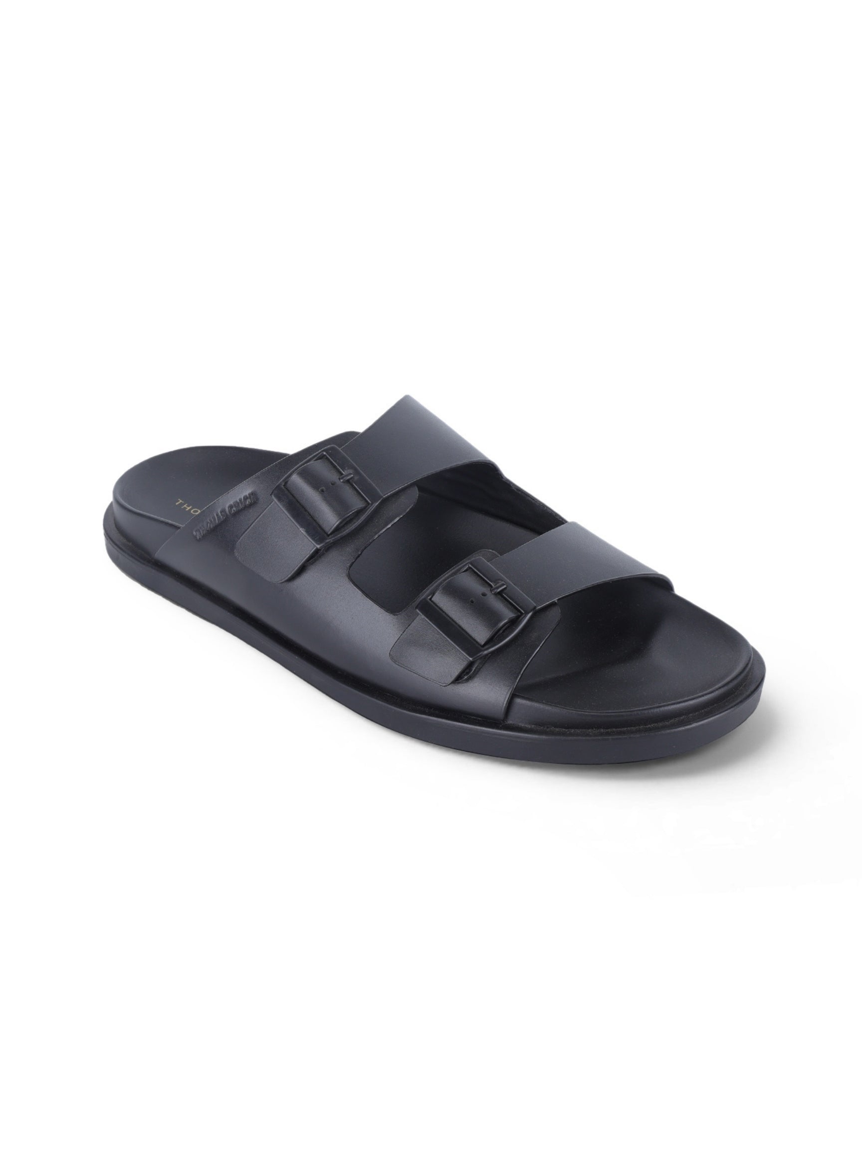 ATLAS Black Sandals | Double Buckle Adjustable Casual Sandals |TC-2761BL