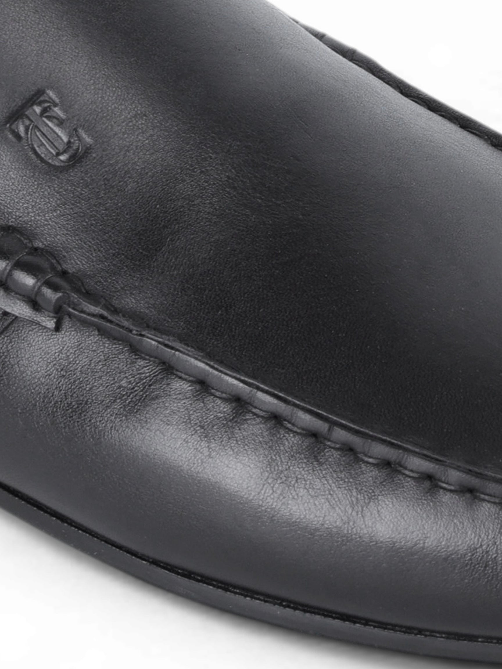ROMANO Black Loafers | Slip-On Driving Shoes with Pebbled Traction Pods|TC-2650BL