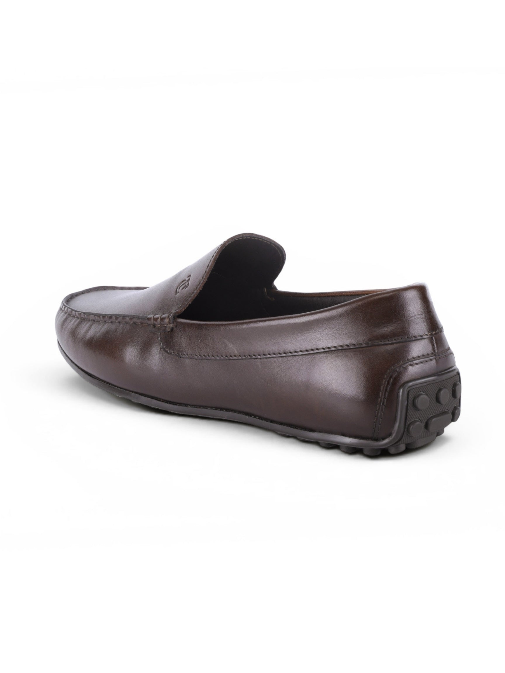 ROMANO Brown Loafers | Slip-On Driving Shoes with Pebbled Traction Pods|TC-2650BR