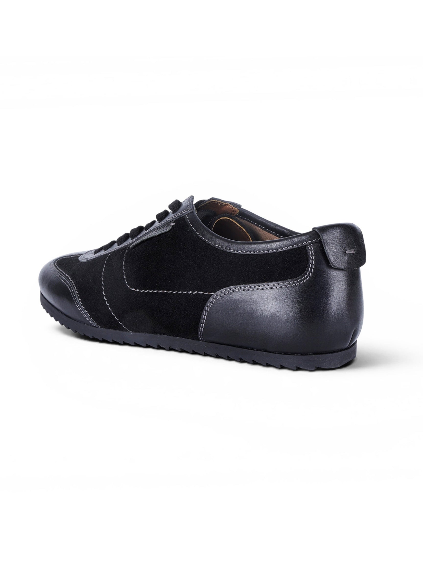 PICKTON Black Suede Sneakers | Premium European  Styling Lace-Up Shoes |TC-2647BL