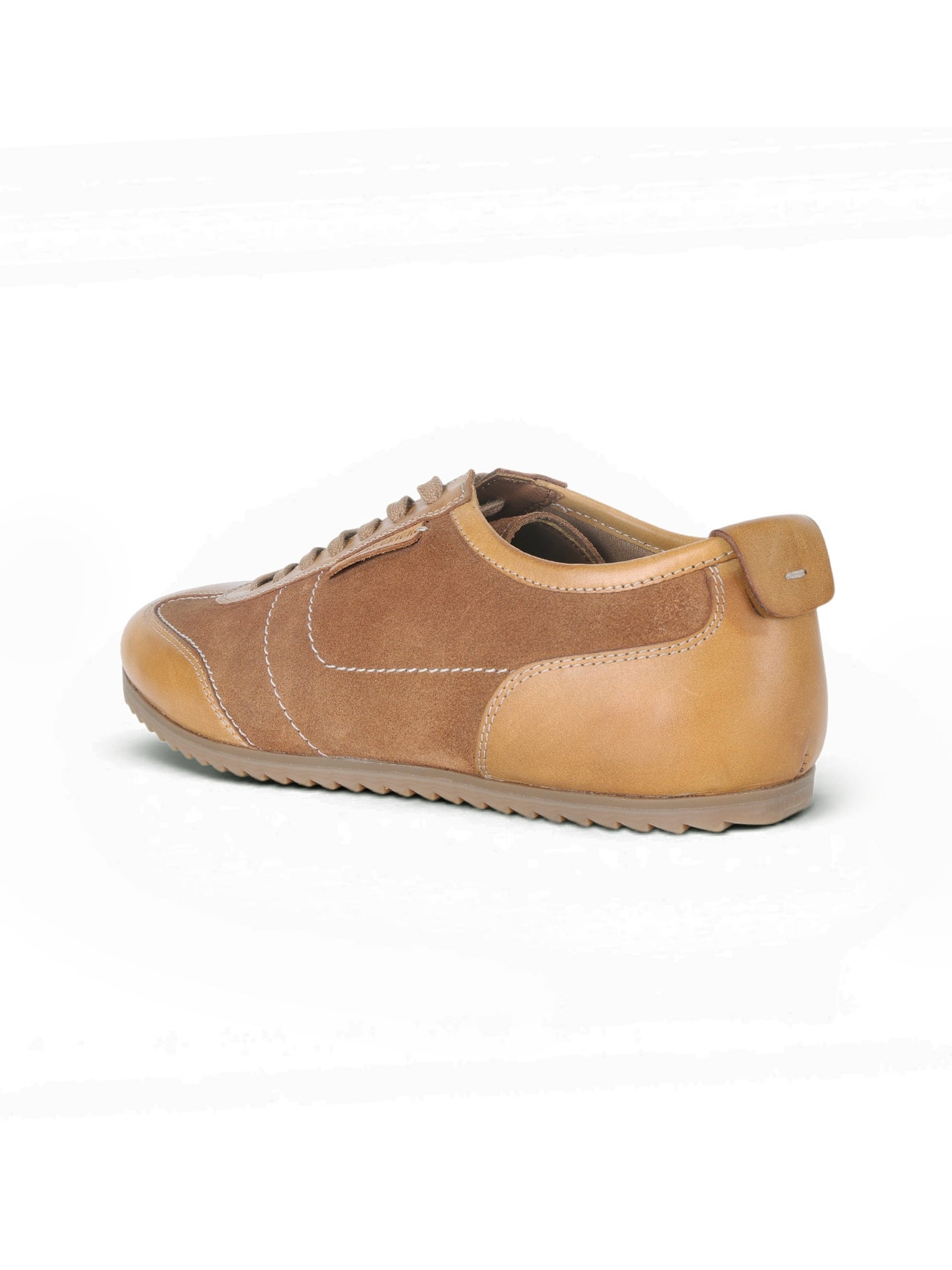 PICKTON Tan Suede Sneakers | Premium European  Styling Lace-Up Shoes |TC-2647TN