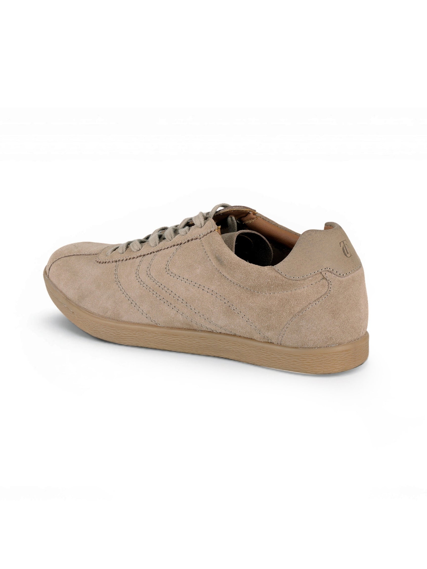 GREG Taupe Suede Sneakers | Lightweight Smart Casual Lace-Up Shoes|TC-2649TP