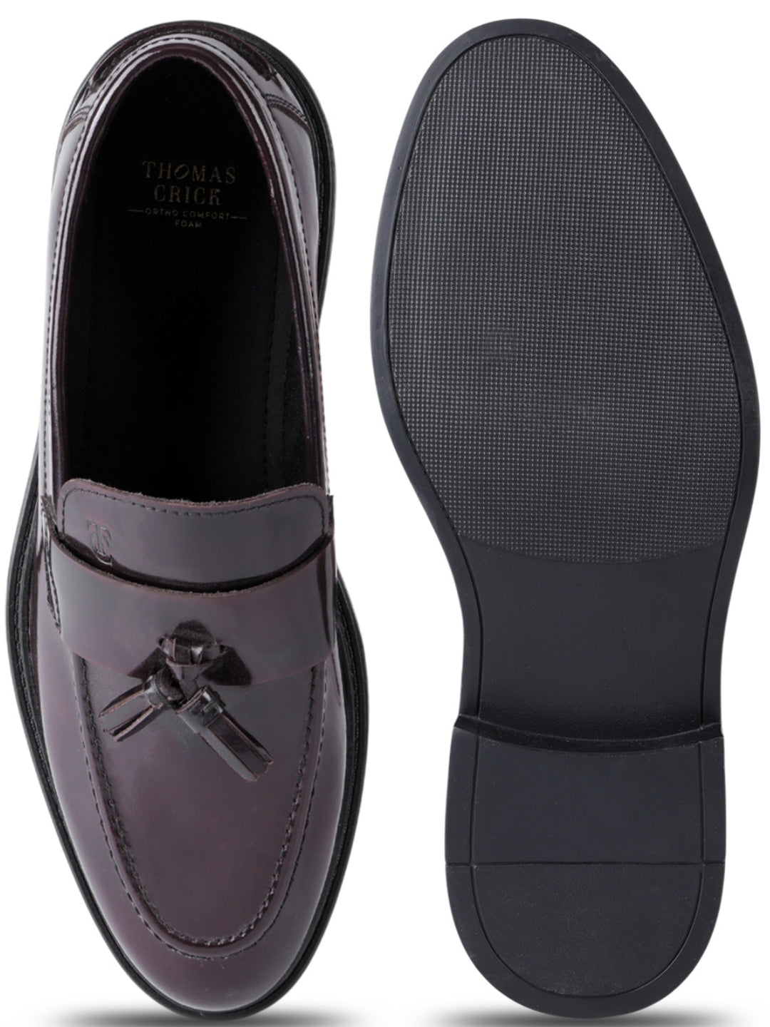 Kingsley Men's Bordo Genuine Leather Tassel Loafers | Premium Slip-On Formal & Smart Casual Dress Shoes|TC-2654BO
