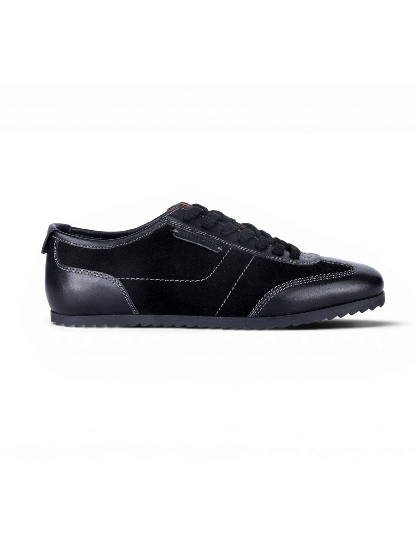 PICKTON Black Suede Sneakers | Premium European  Styling Lace-Up Shoes |TC-2647BL