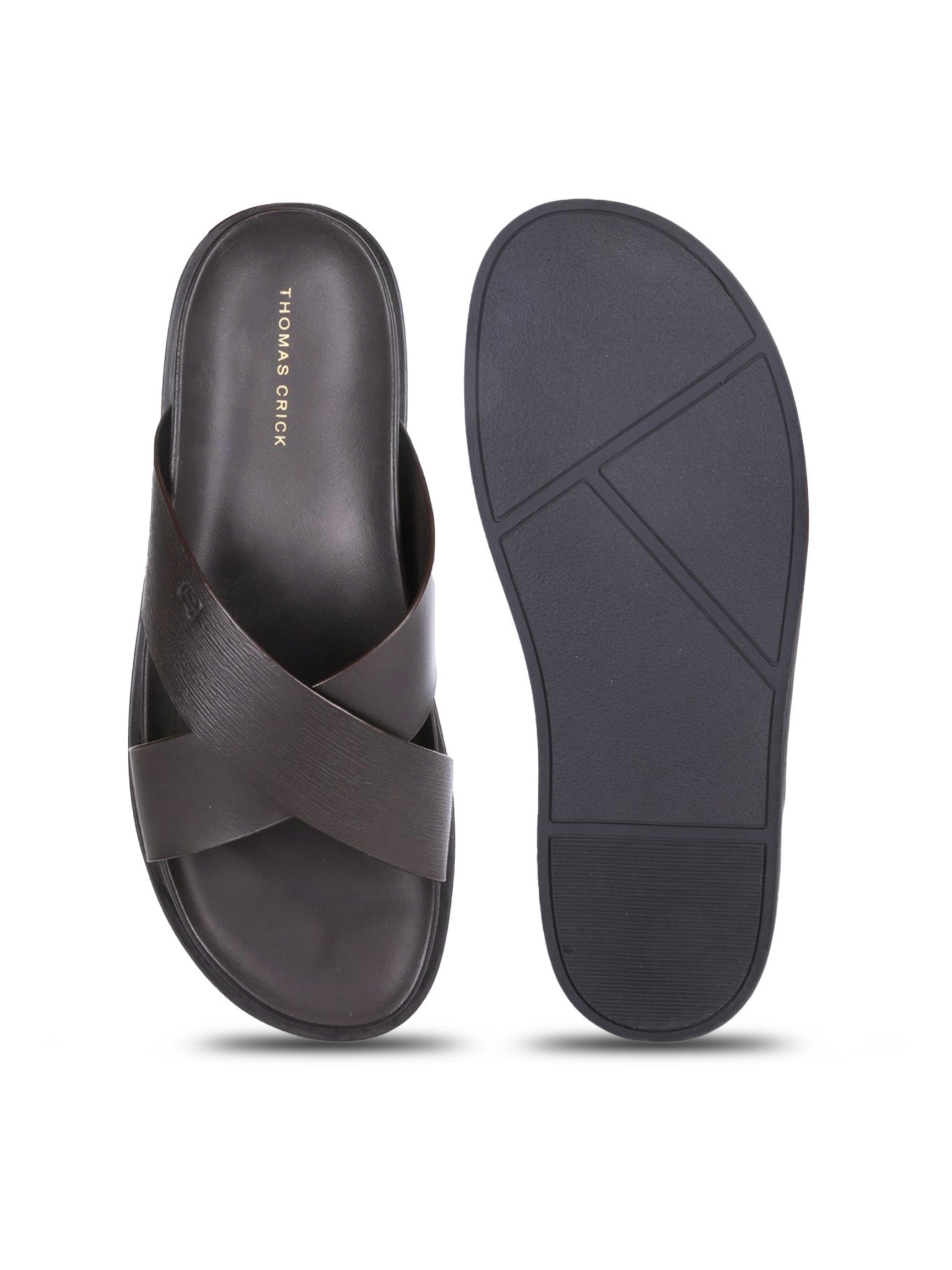 ASTER Brown Cross-Strap Sandals| Premium Open Toe Comfort Sandals |TC-2759BR