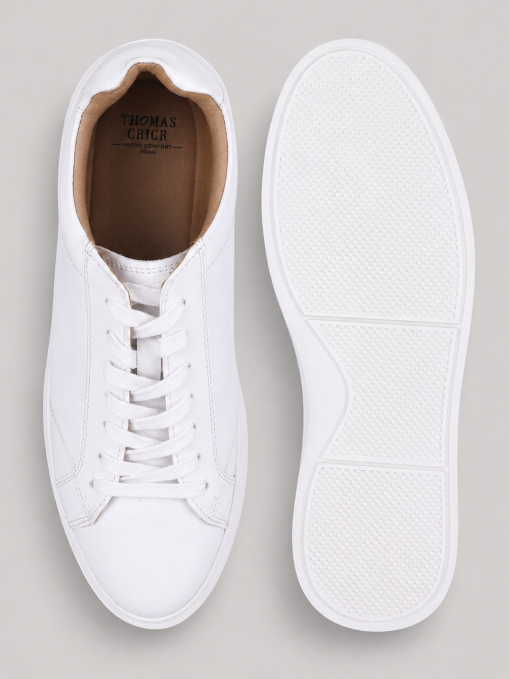 Theo White Sneakers | Premium Smart Casual Lace-Up Shoes | TC-2645WT