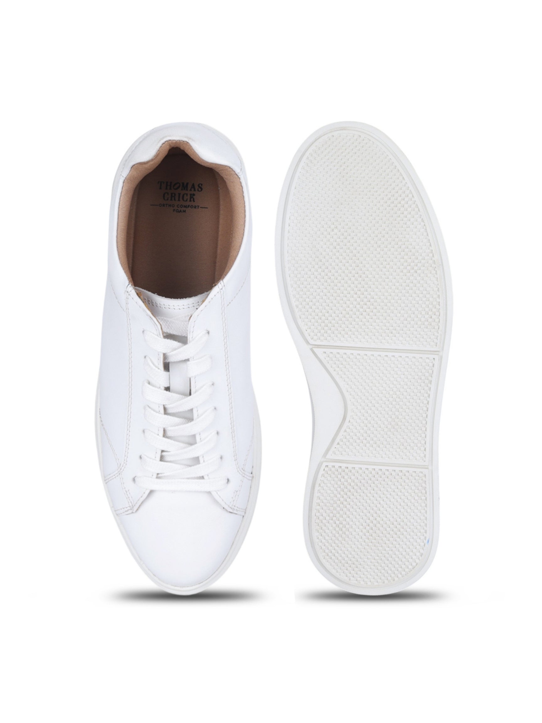 Theo White Sneakers | Premium Smart Casual Lace-Up Shoes | TC-2645WT
