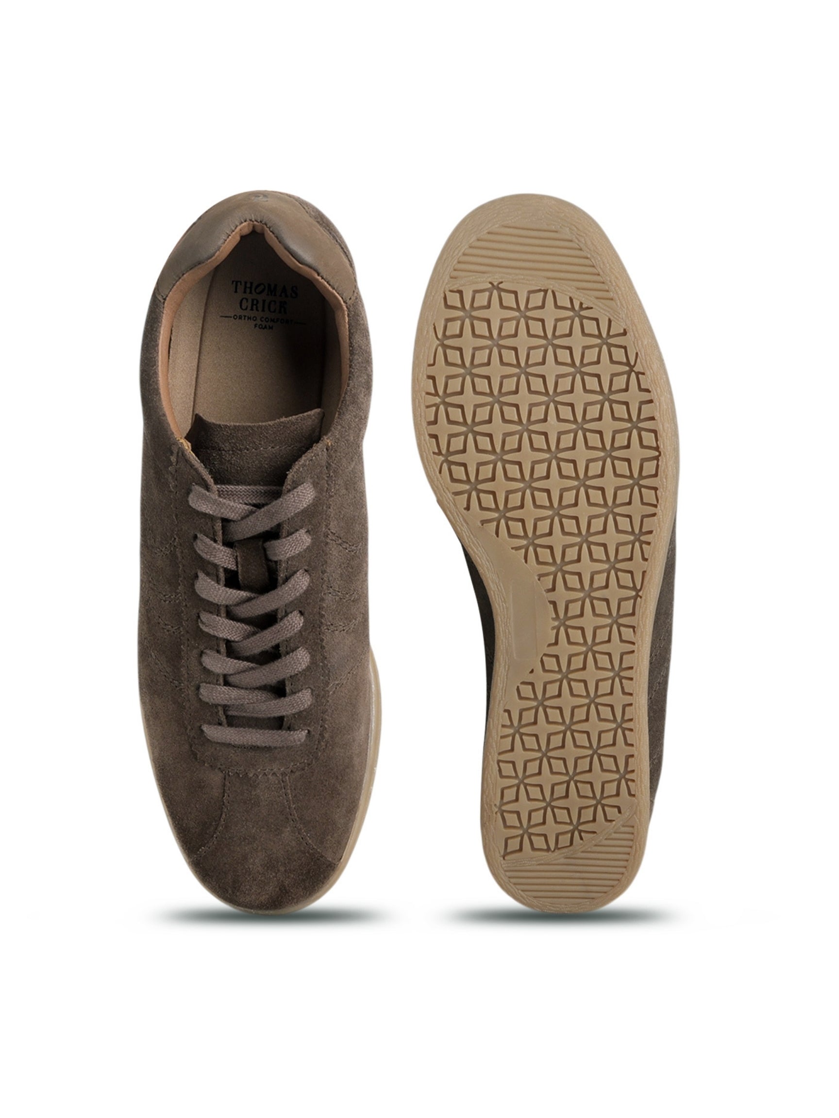 GREG Brown Suede Sneakers | Lightweight Smart Casual Lace-Up Shoes|TC-2649BR