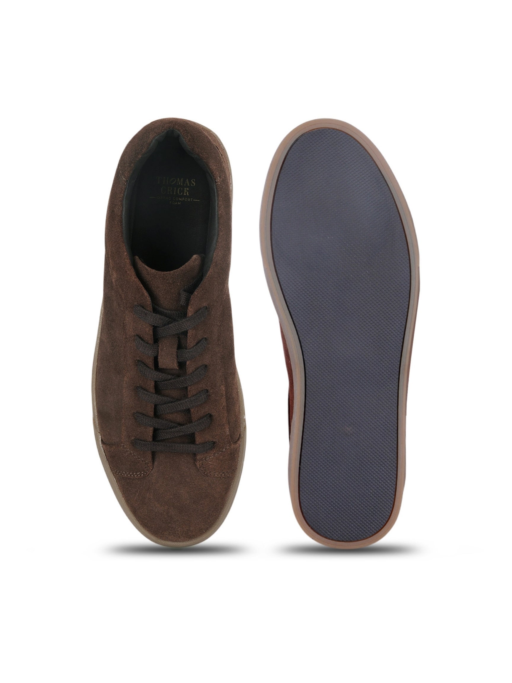 SILVA Brown  Suede  Sneakers | Minimalist Low-Top Retro Footwear |TC-2648CH