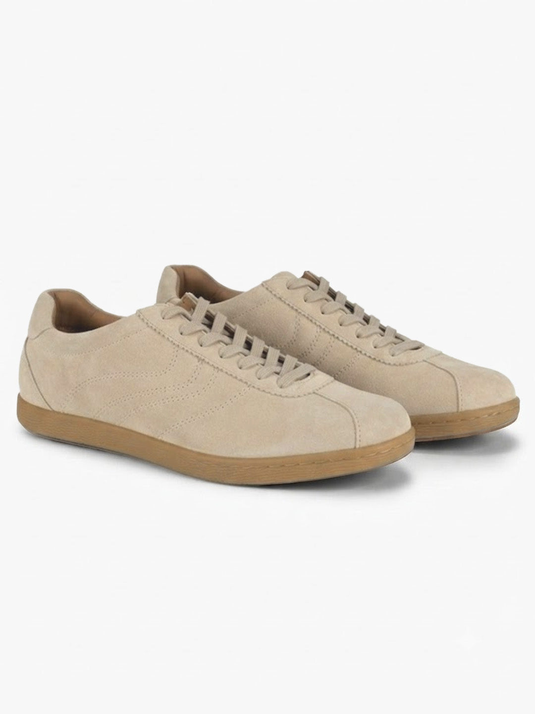 Greg Off White Suede Sneakers | Lightweight Smart Casual Lace-Up Shoes|TC-2649OW
