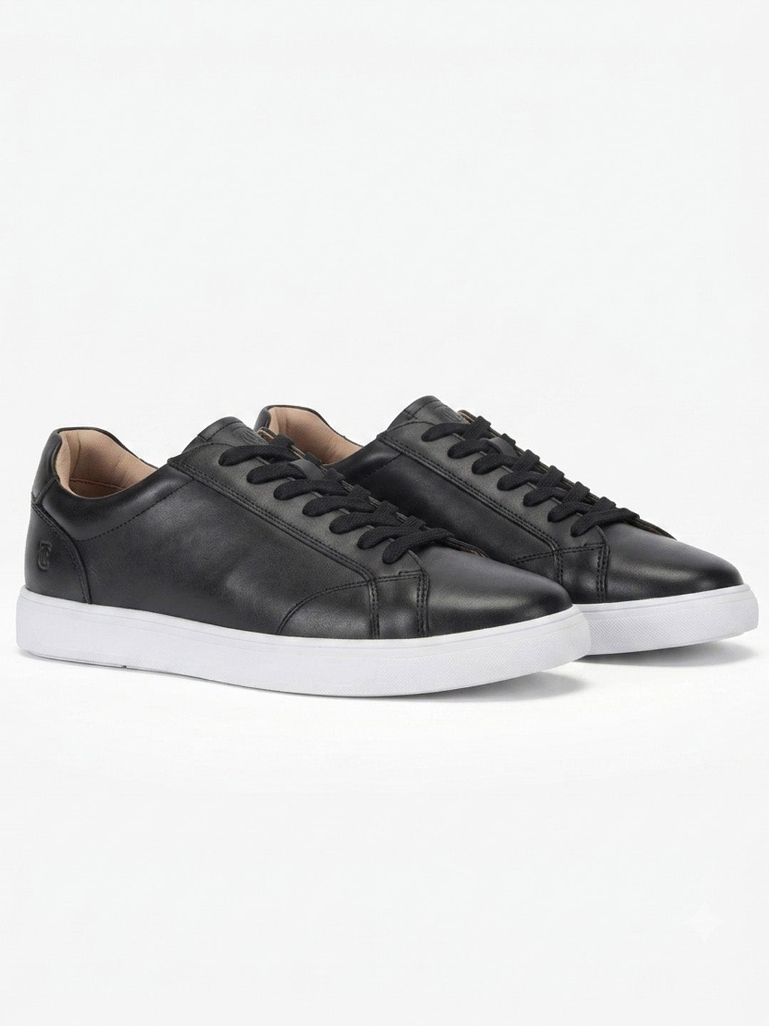 Theo Black Sneakers | Premium Smart Casual Lace-Up Shoes | TC-2645BL