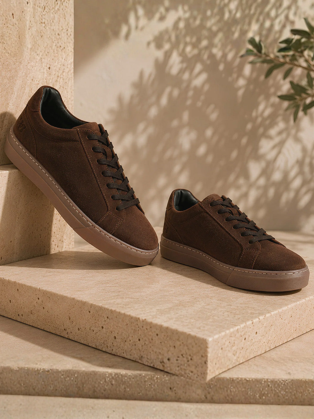 Silva Brown  Suede  Sneakers | Minimalist Low-Top Retro Footwear |TC-2648CH