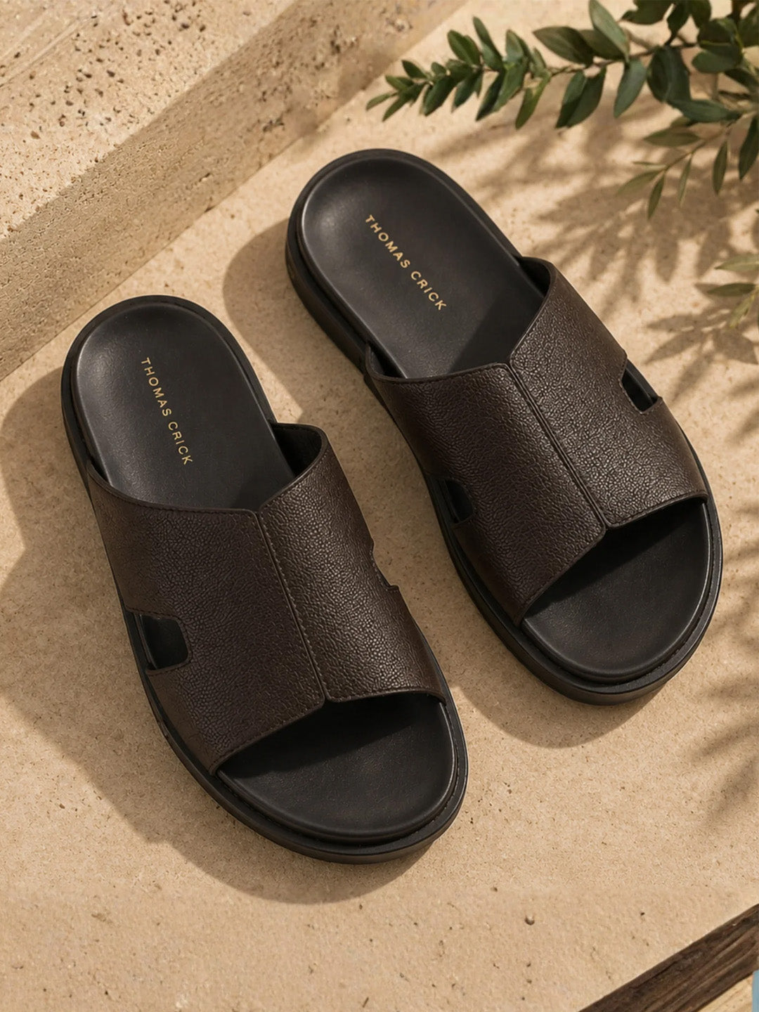 Dune Brown Sandals | Premium Open Toe Broad-Strap Casual Sandals |TC-2758TK