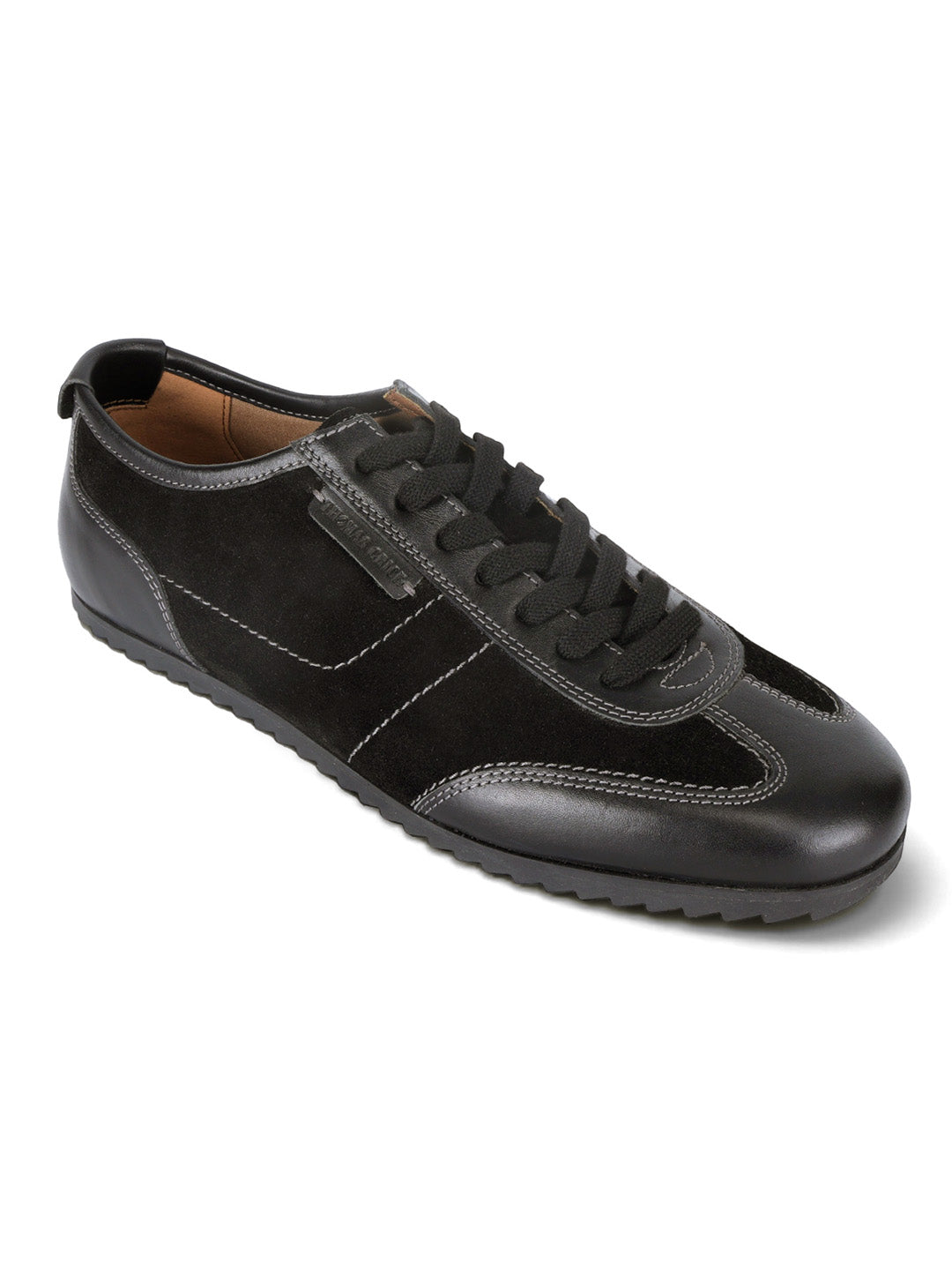 Pickton Black Suede Sneakers | Premium European  Styling Lace-Up Shoes |TC-2647BL