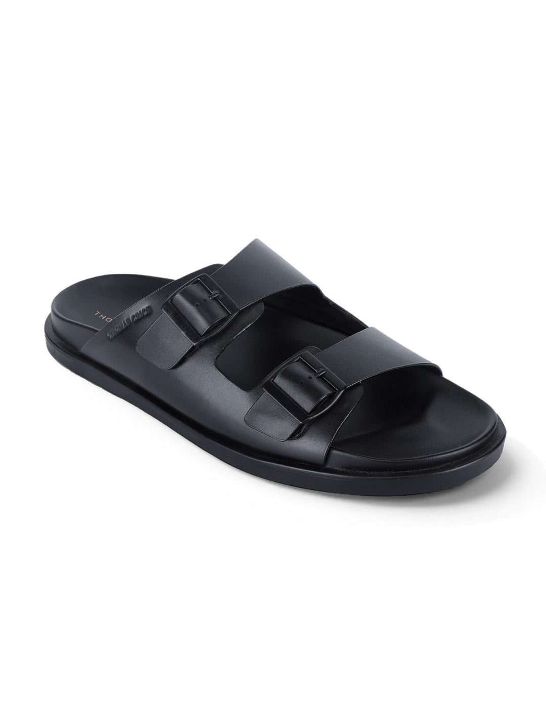 Atlas Black Sandals | Double Buckle Adjustable Casual Sandals |TC-2761BL