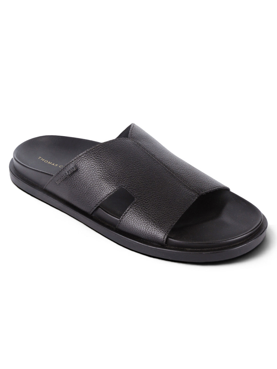 Dune Black Sandals | Premium open Toe Broad-Strap Casual Sandals |TC-2758BL
