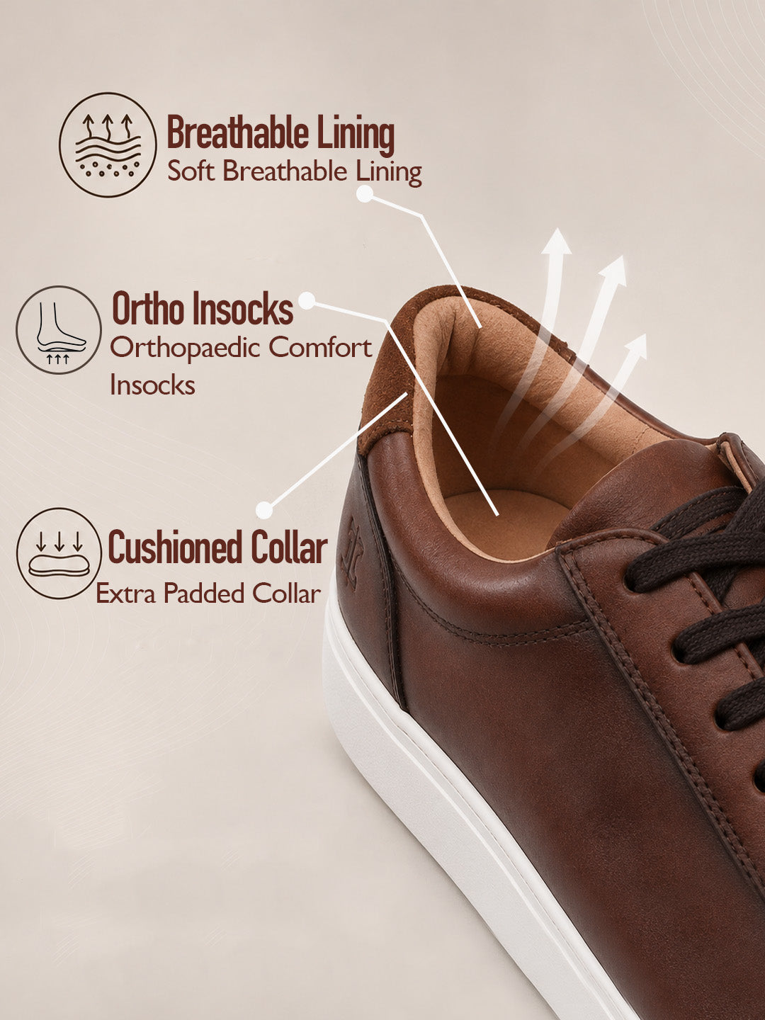Theo Brown Sneakers | Premium Smart Casual Lace-Up Shoes | TC-2645TK