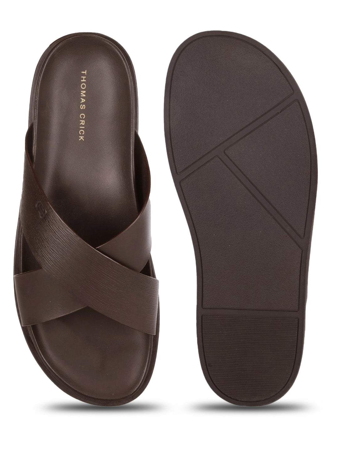 Aster Brown Cross-Strap Sandals| Premium Open Toe Comfort Sandals |TC-2759BR