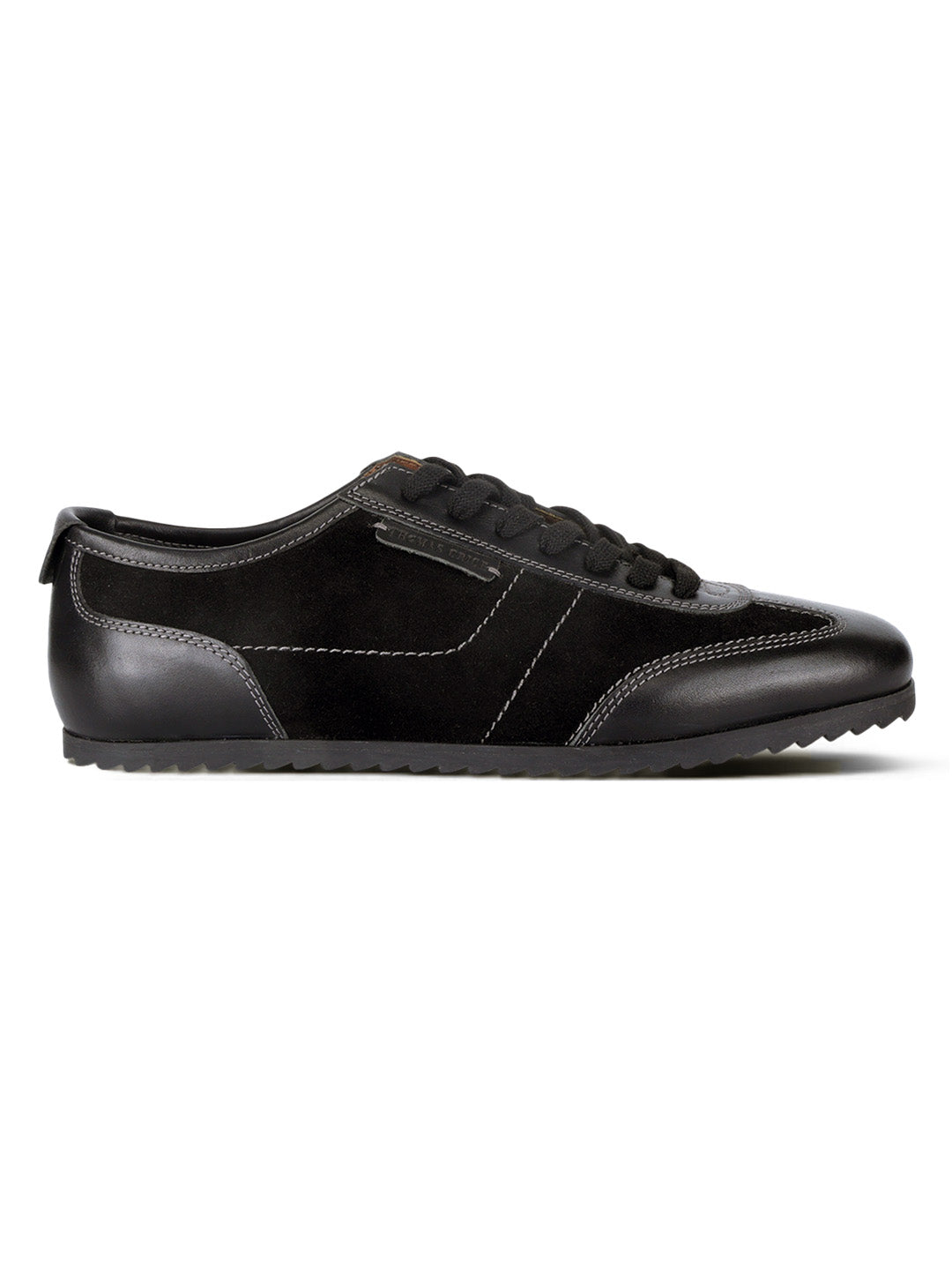 Pickton Black Suede Sneakers | Premium European  Styling Lace-Up Shoes |TC-2647BL