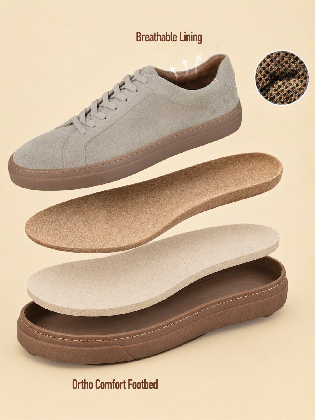 Silva Off White  Suede  Sneakers | Minimalist Low-Top Retro Footwear|TC-2648SL