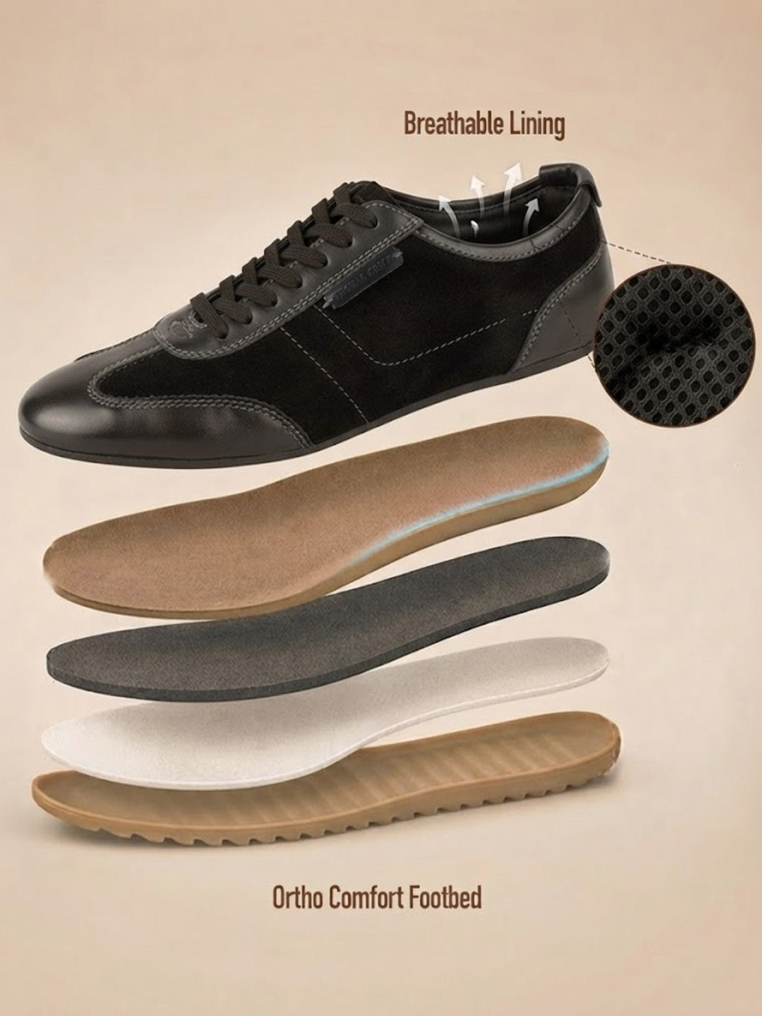 Pickton Black Suede Sneakers | Premium European  Styling Lace-Up Shoes |TC-2647BL