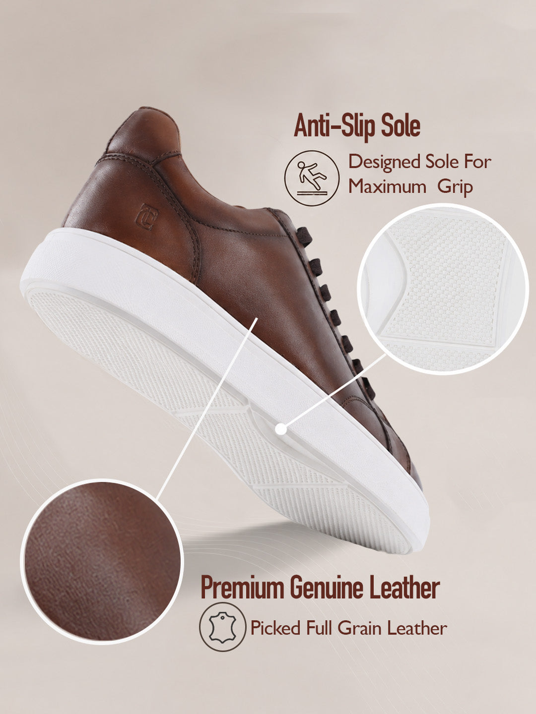 Theo Brown Sneakers | Premium Smart Casual Lace-Up Shoes | TC-2645TK