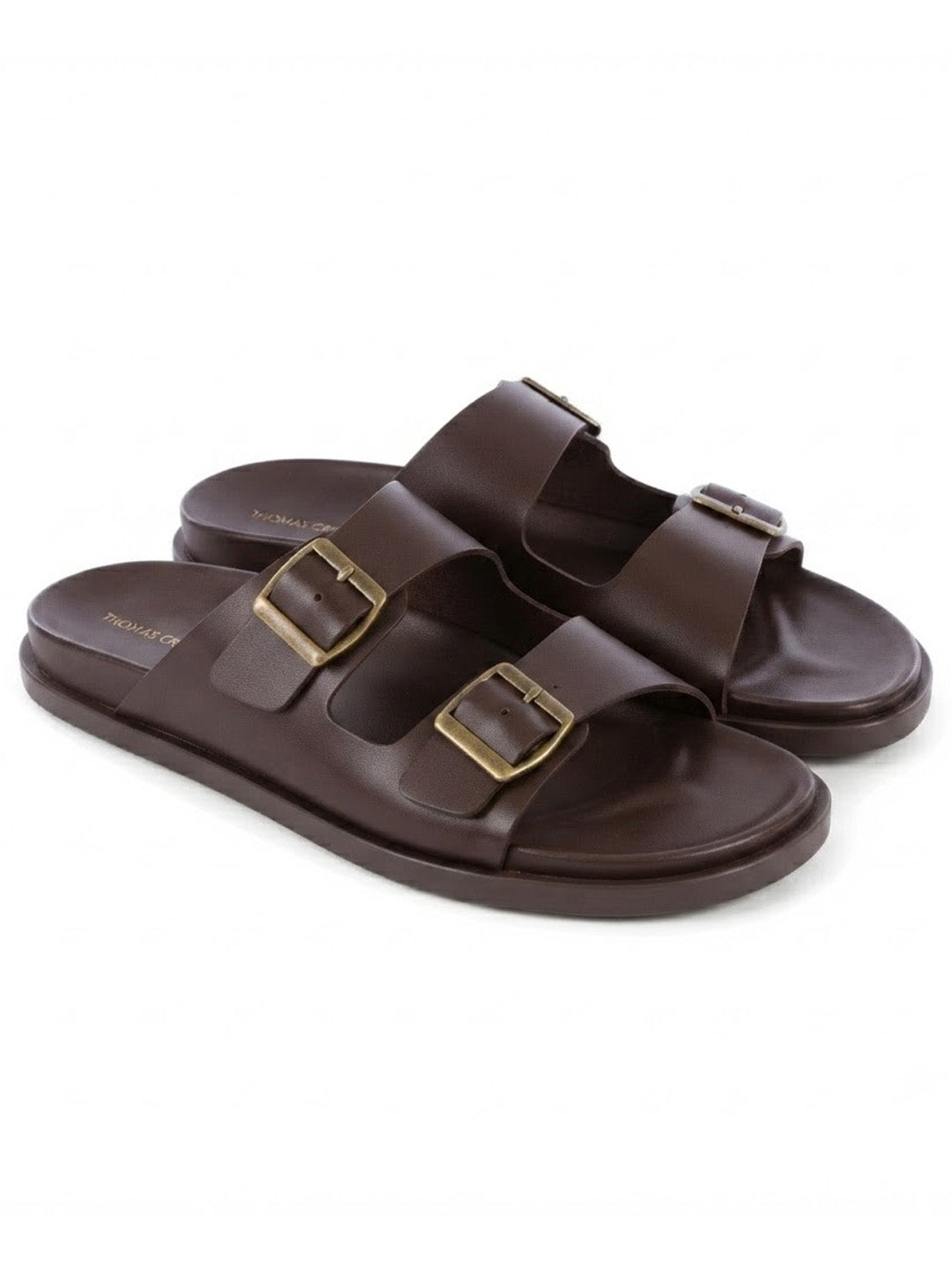 Atlas Brown  Sandals | Double Buckle Adjustable Casual Sandals |TC-2761BR