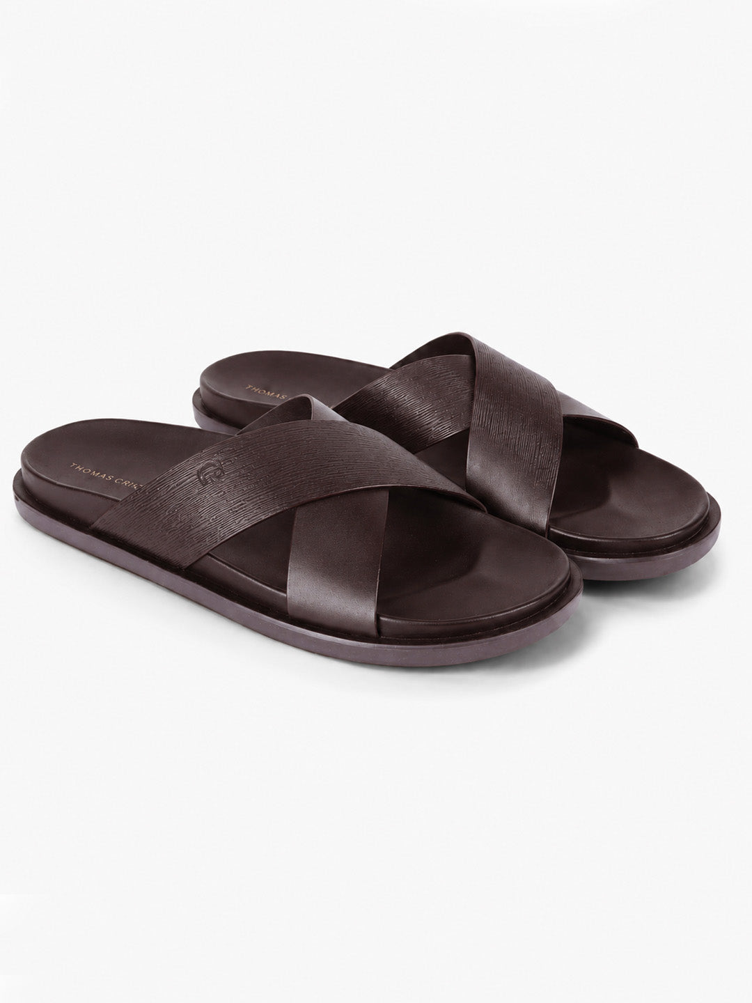 Aster Brown Cross-Strap Sandals| Premium Open Toe Comfort Sandals |TC-2759BR