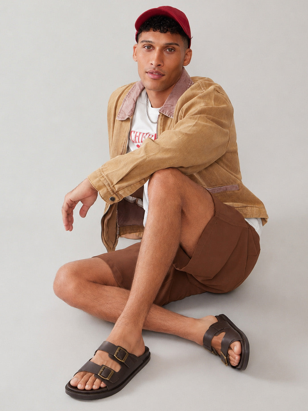 Atlas Brown  Sandals | Double Buckle Adjustable Casual Sandals |TC-2761BR