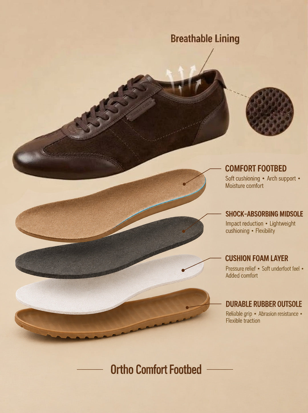 Pickton Brown Suede Sneakers | Premium European Styling Lace-Up Shoes |TC-2647BR