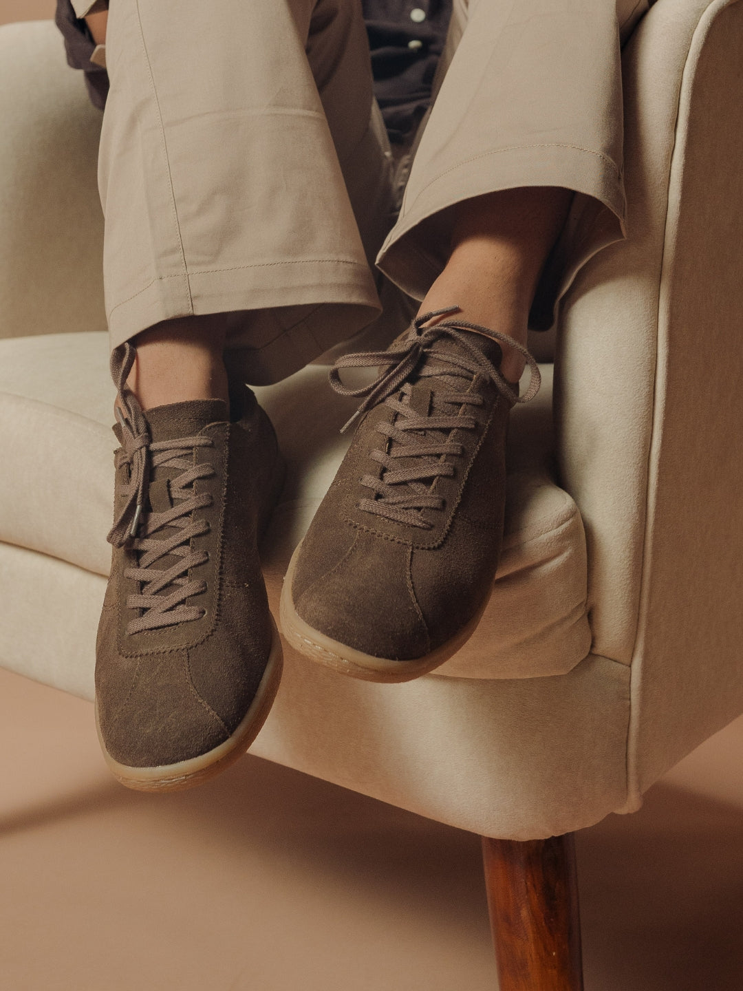 Greg Brown Suede Sneakers | Lightweight Smart Casual Lace-Up Shoes|TC-2649BR