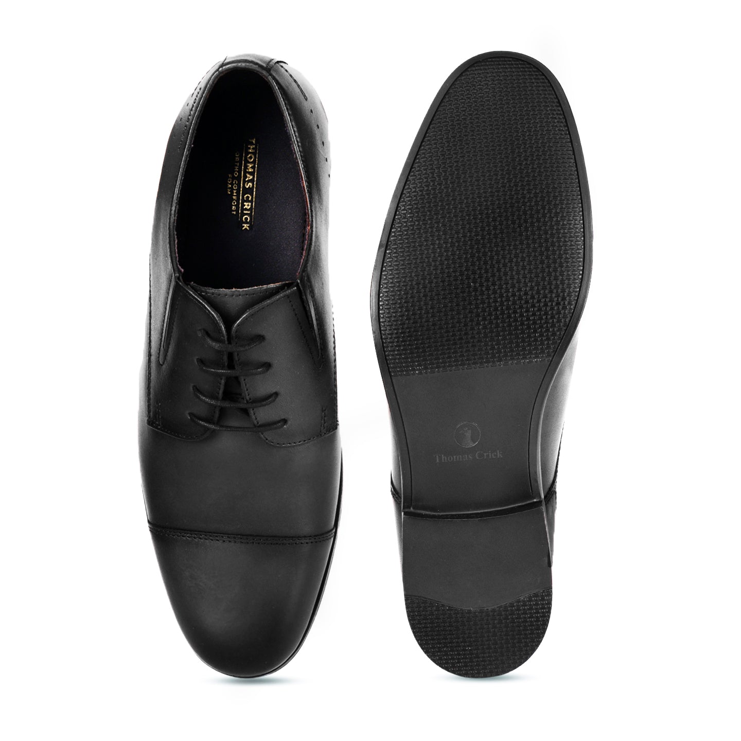 Chester Oxford Black  Plain Derby Shoes (TC-2336BL)